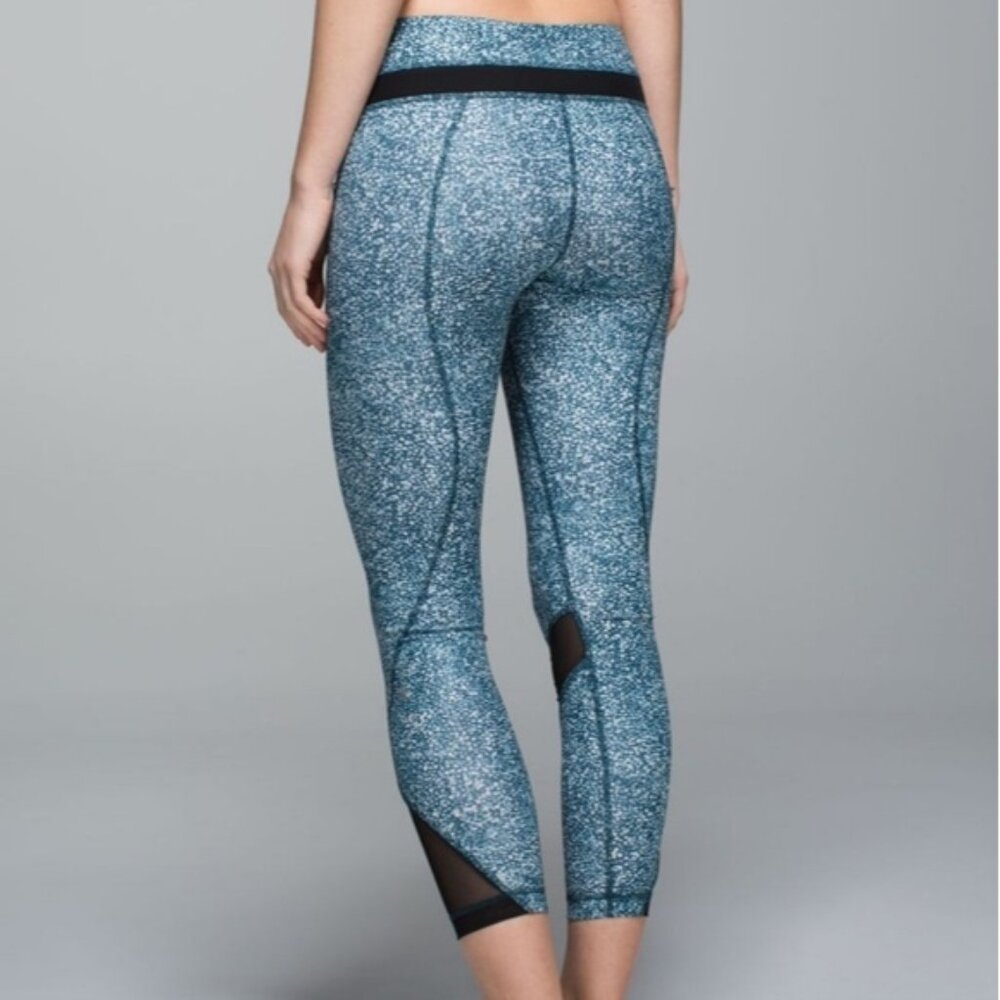 Lululemon Inspire Tight II Mesh Leggings - speckled blue, white and black